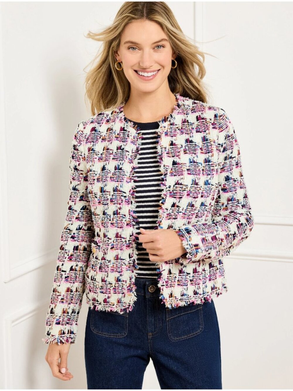NWT Talbots Collarless Tweed Jacket Size 4